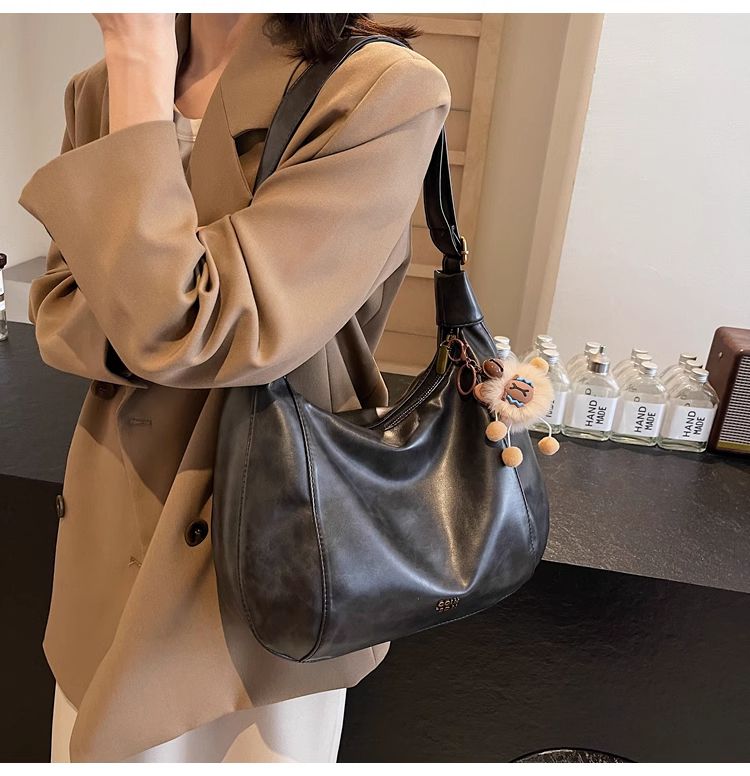 FOUR ONE borsa a tracolla versatile alla moda da donna, modello coreano, casual, di grande capacità, modello a forma di ravioli, di alta qualità_voghion.com