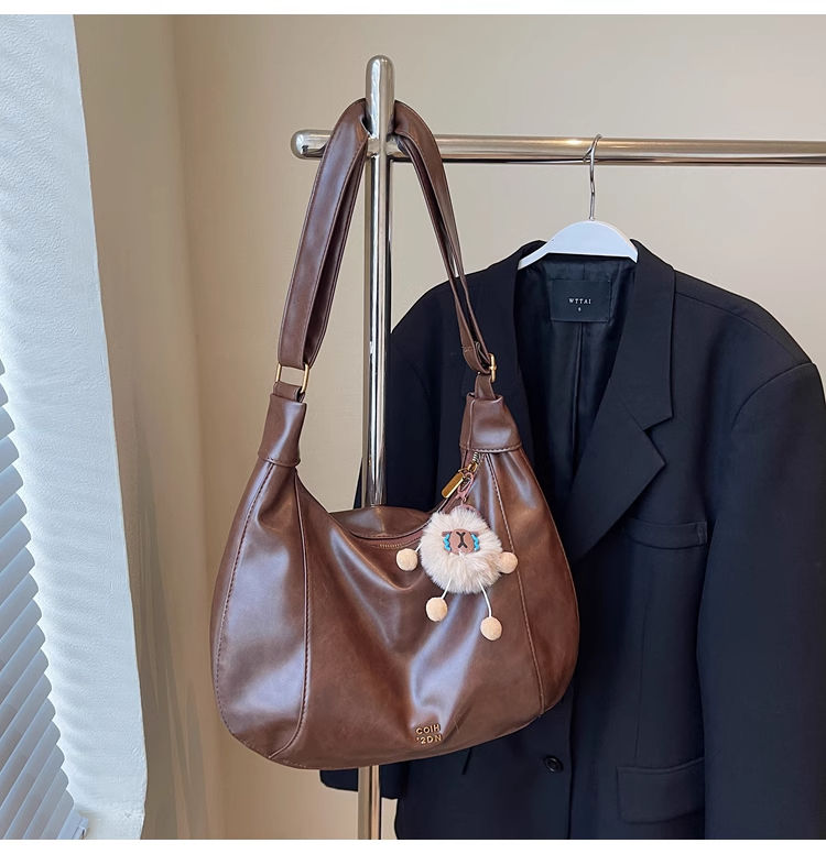 FOUR ONE borsa a tracolla versatile alla moda da donna, modello coreano, casual, di grande capacità, modello a forma di ravioli, di alta qualità_voghion.com