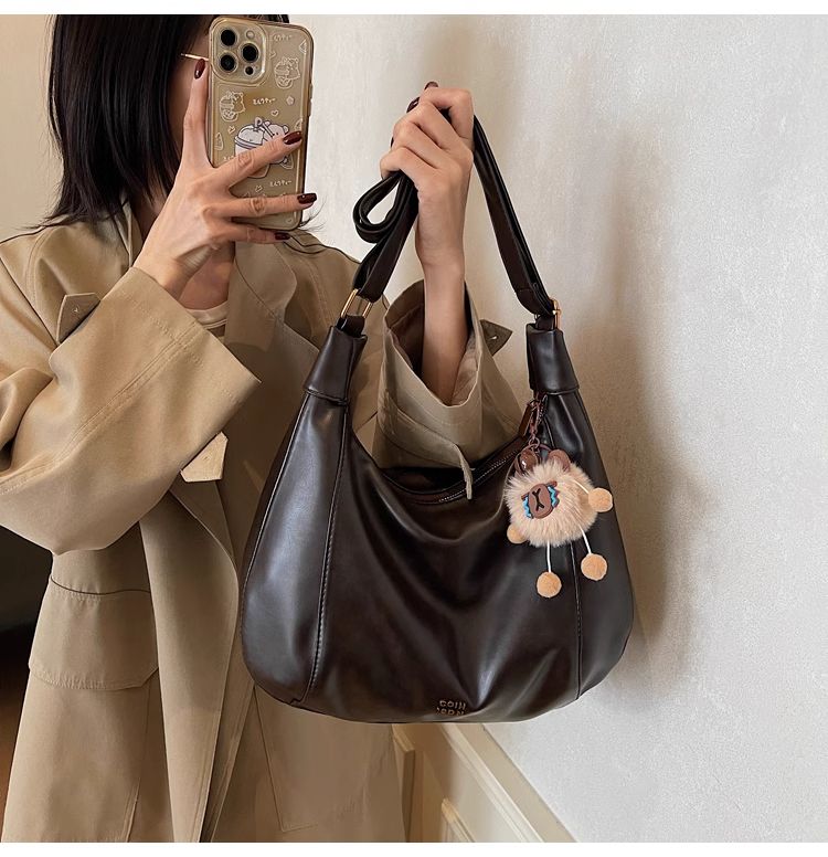 FOUR ONE borsa a tracolla versatile alla moda da donna, modello coreano, casual, di grande capacità, modello a forma di ravioli, di alta qualità_voghion.com