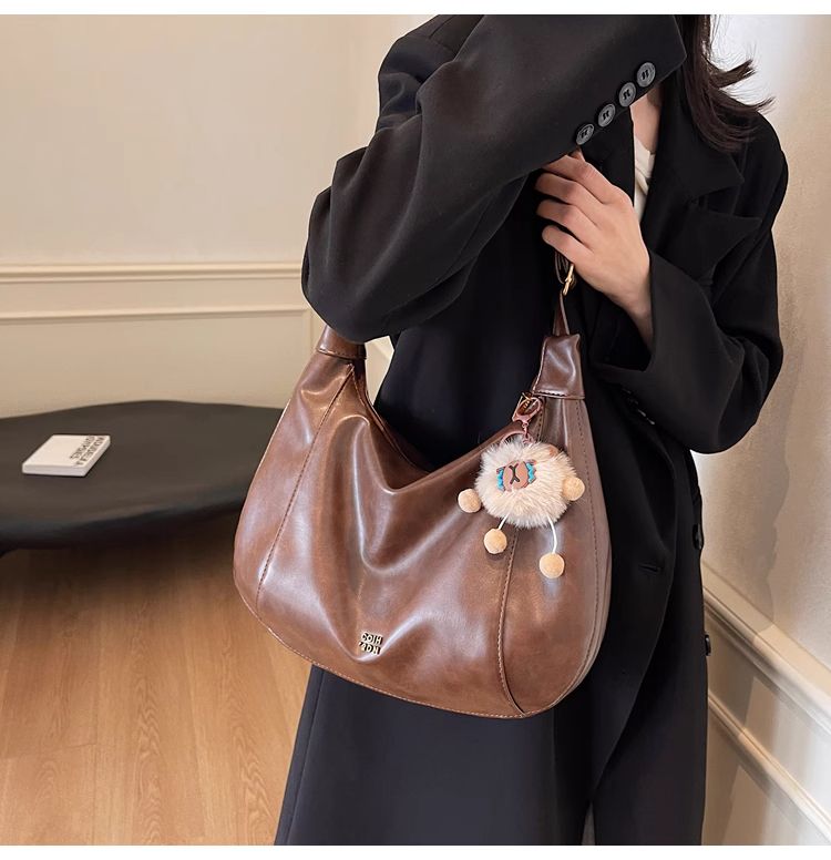 FOUR ONE borsa a tracolla versatile alla moda da donna, modello coreano, casual, di grande capacità, modello a forma di ravioli, di alta qualità_voghion.com