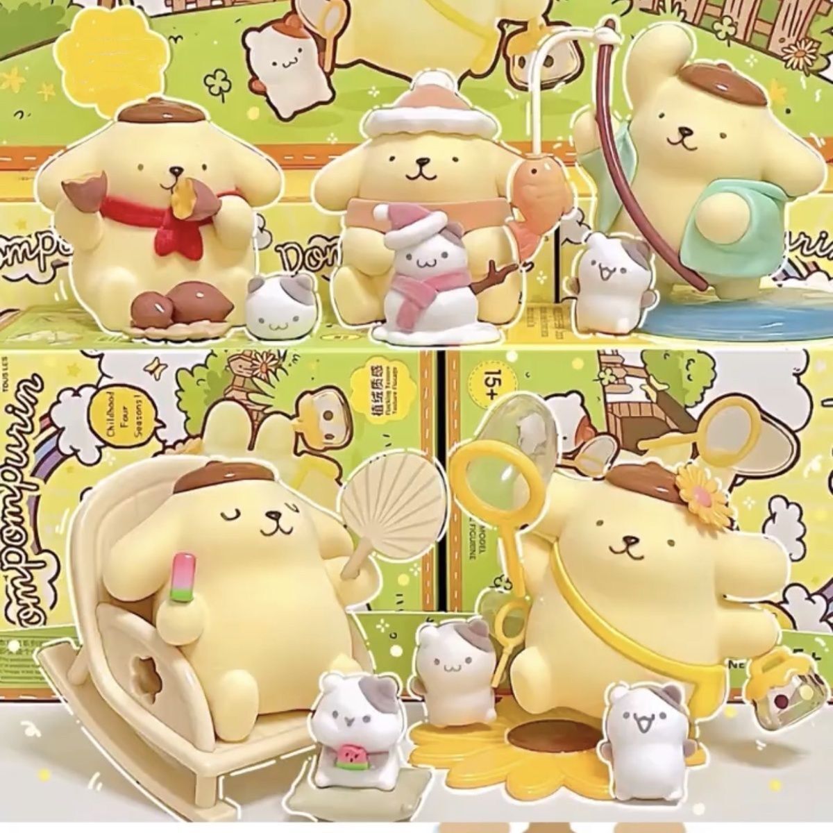 Sanrio Pompompurin Childhood Four Seasons Series Blind Box Figures