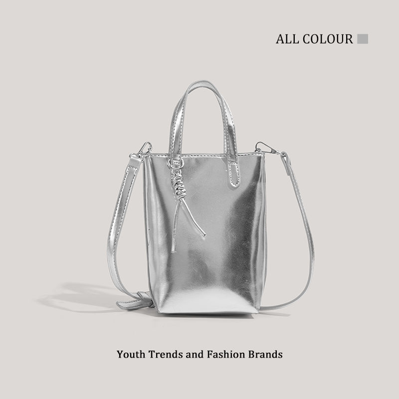 CHARHP&KEJNT niche high-end western-style handbag silver 2024 new single shoulder crossbody fashionable mobile phone bag_voghion.com