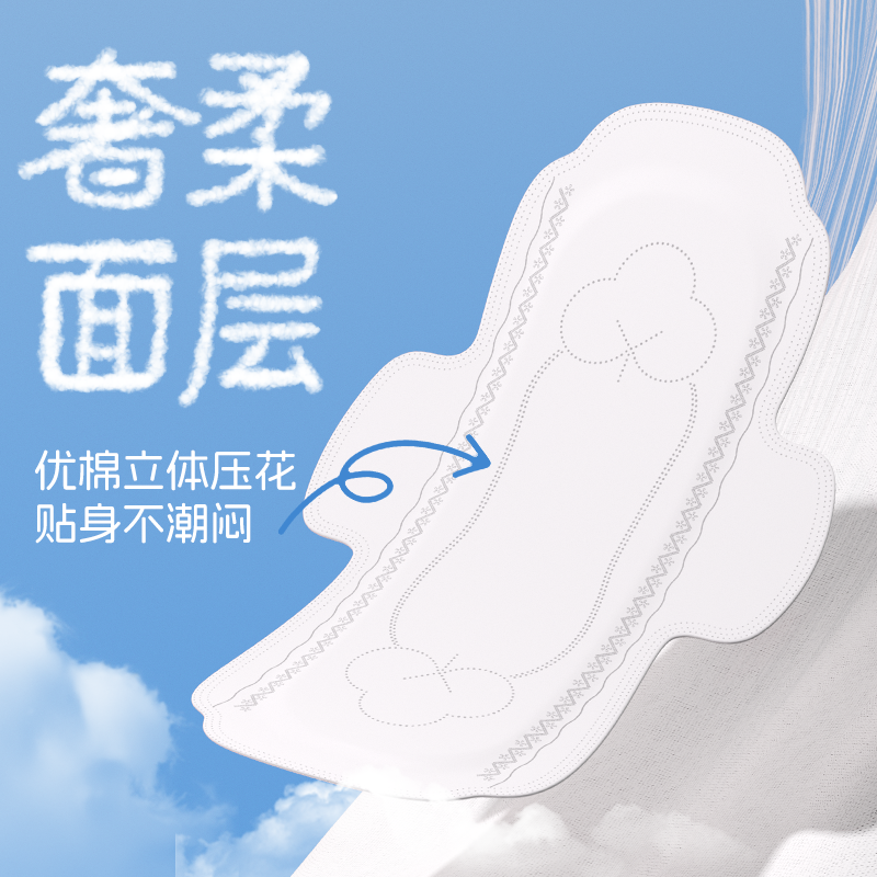纳可云感棉超薄透气卫生巾日用夜用组合装学生护垫姨妈巾整箱批发