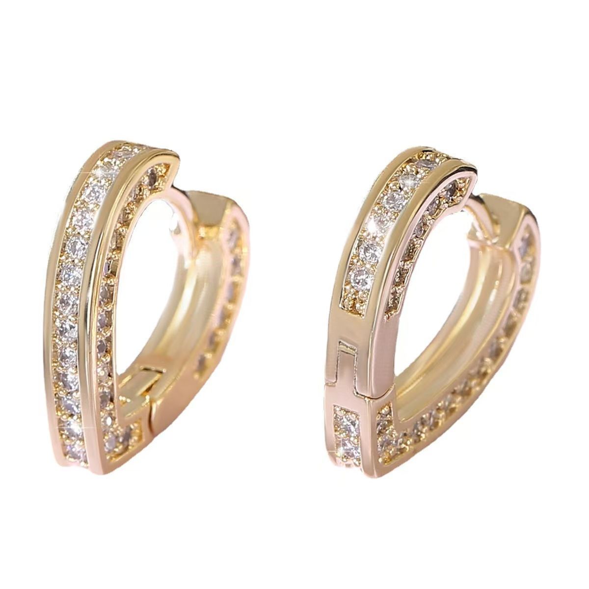 Diamant Herz Creolen Für Damen Luxuriöser Extravaganter Stil_voghion.com