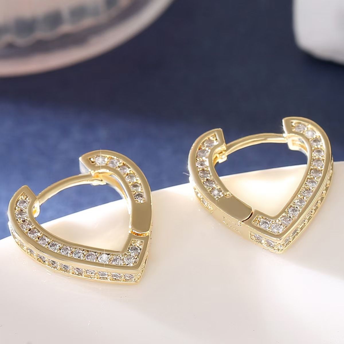 Diamant Herz Creolen Für Damen Luxuriöser Extravaganter Stil_voghion.com