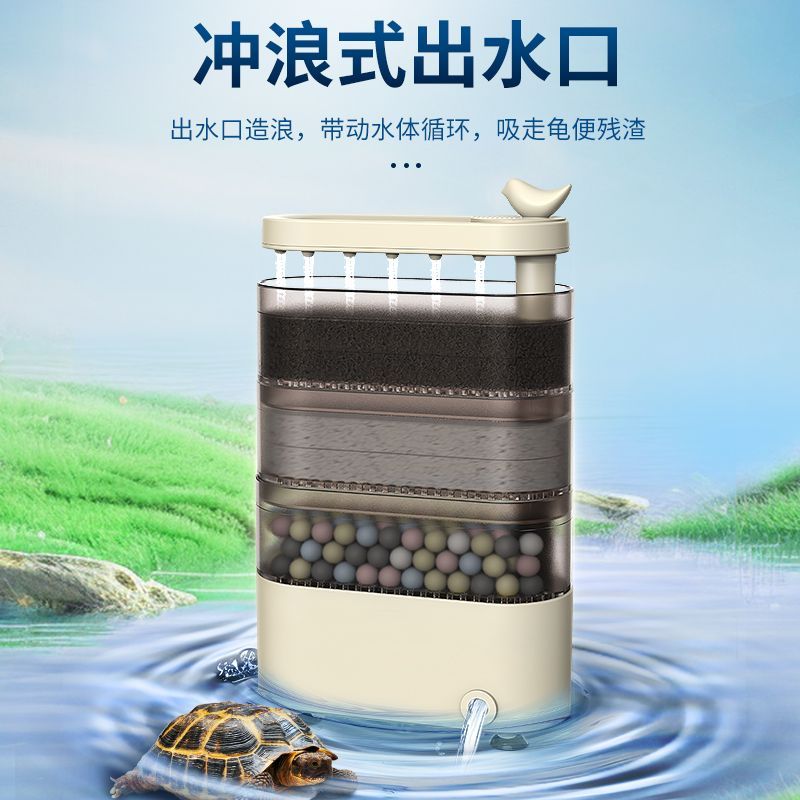 乌龟缸过滤器养龟专用净水干湿分离家用小型低水位过滤养龟过滤盒