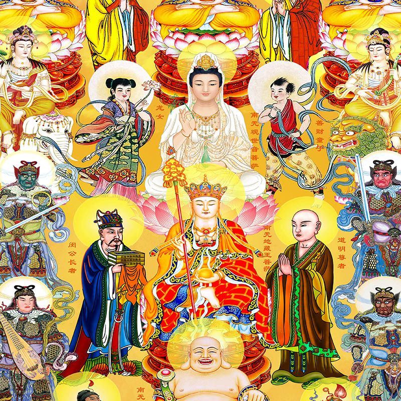 三尺三道家全神图三清玉帝全佛图全堂佛东北保家仙胡三太爷挂画 5