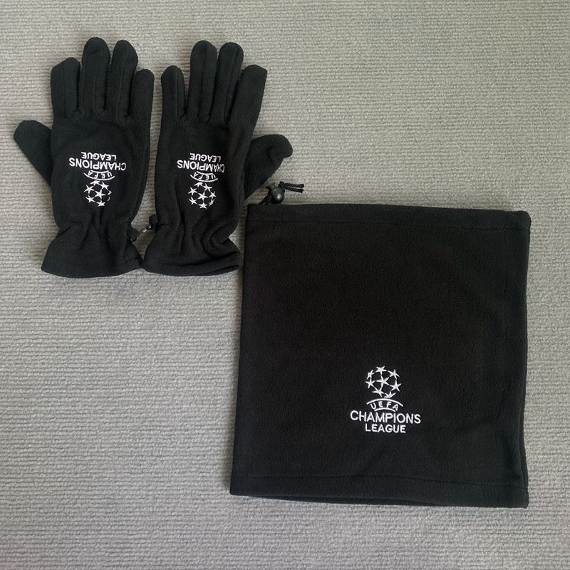 Ensemble trois pièces de gants chauds pour le cou, le cyclisme, le bonnet, le masque épais en polaire pour la course à pied, l'entraînement, la Ligue des champions de football_voghion.com