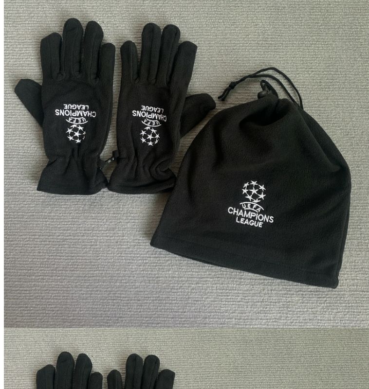 Ensemble trois pièces de gants chauds pour le cou, le cyclisme, le bonnet, le masque épais en polaire pour la course à pied, l'entraînement, la Ligue des champions de football_voghion.com