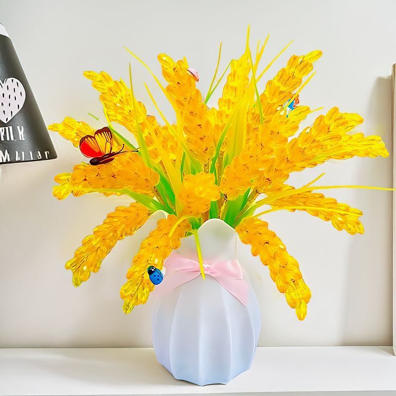 【送防摔花瓶】水晶稻穗材料包创意手工编织品家居摆件装饰品