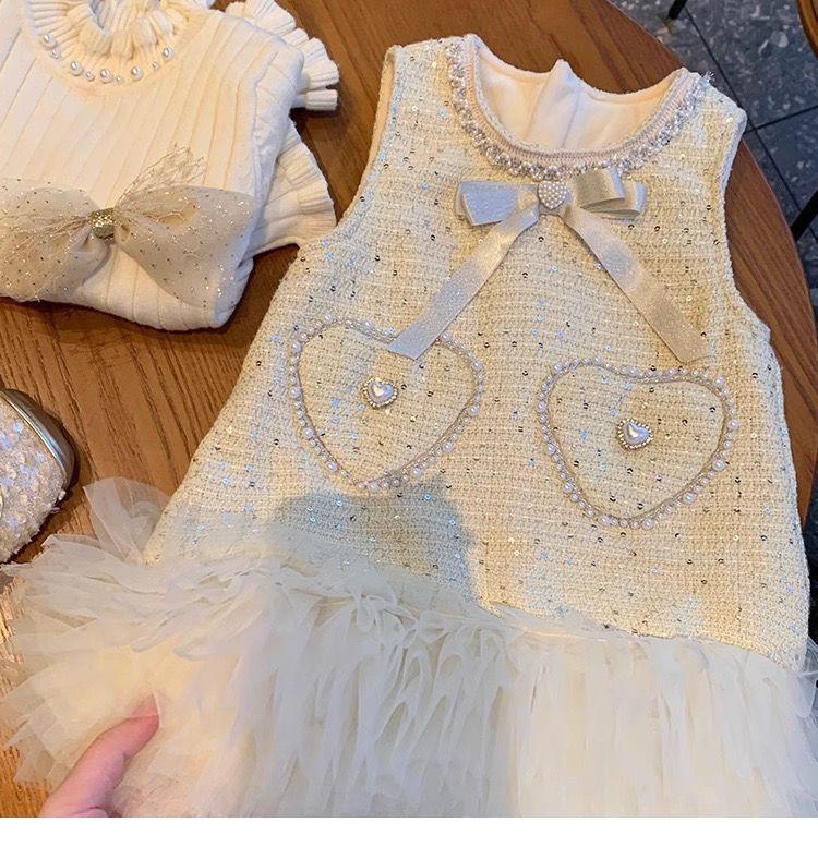 Mädchen Westennkleid Mit Fleece-futter Für Herbst Und Winter_voghion.com