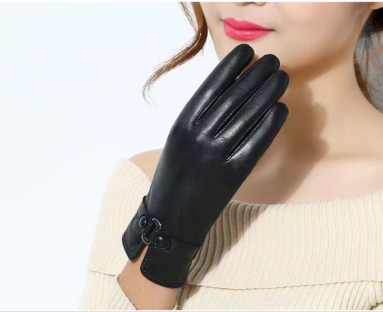 Dameshandschoenen van zacht leer met touchscreen, warm, waterdicht en winddicht, geschikt voor het besturen van elektrische voertuigen, winterskiën en andere wintersporters._voghion.com