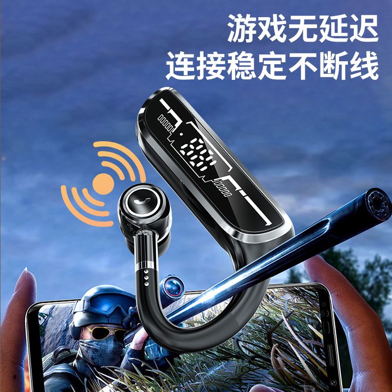 HAINUIEIIE新款降噪无线蓝牙耳机挂耳式超长待机运动商务华为通用