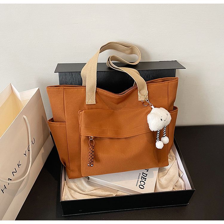 Cross-border Damen Neue Große Canvas-Tasche für Studentinnen, lässig und vielseitig, geeignet für Uni und Pendeln_voghion.com
