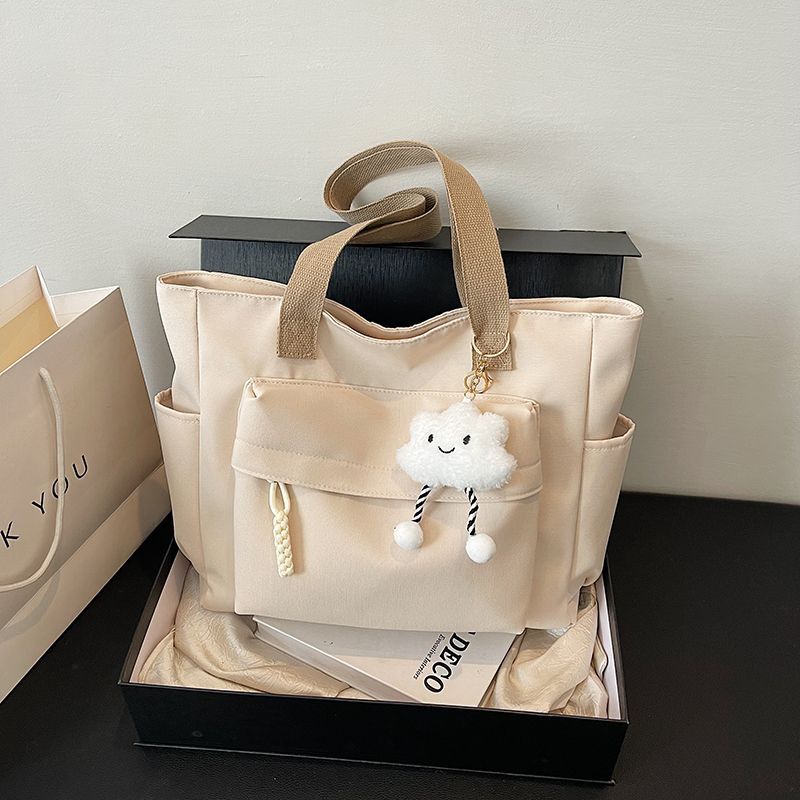 Cross-border Damen Neue Große Canvas-Tasche für Studentinnen, lässig und vielseitig, geeignet für Uni und Pendeln_voghion.com