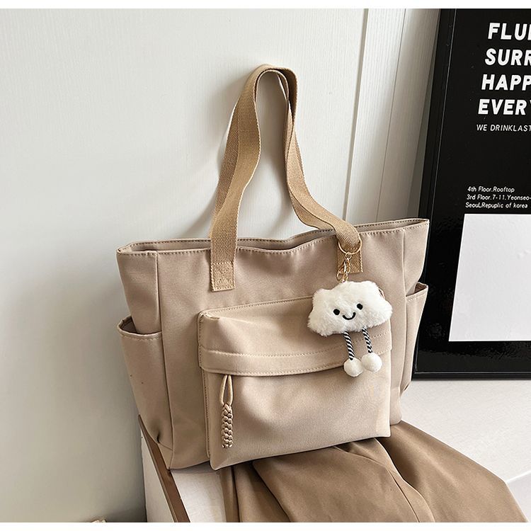 Cross-border Damen Neue Große Canvas-Tasche für Studentinnen, lässig und vielseitig, geeignet für Uni und Pendeln_voghion.com