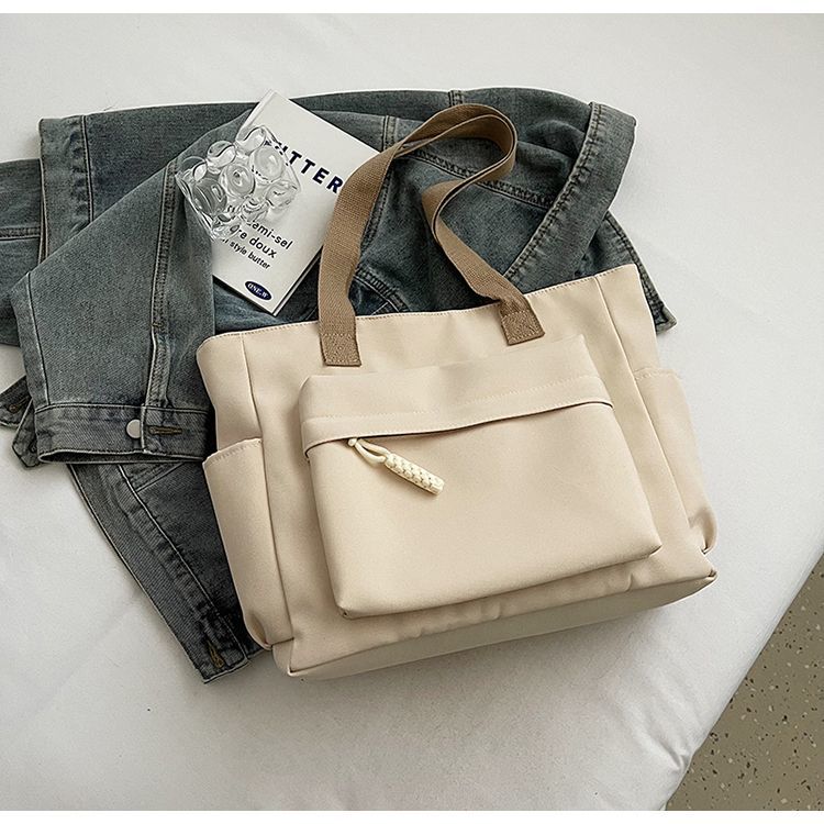 Cross-border Damen Neue Große Canvas-Tasche für Studentinnen, lässig und vielseitig, geeignet für Uni und Pendeln_voghion.com