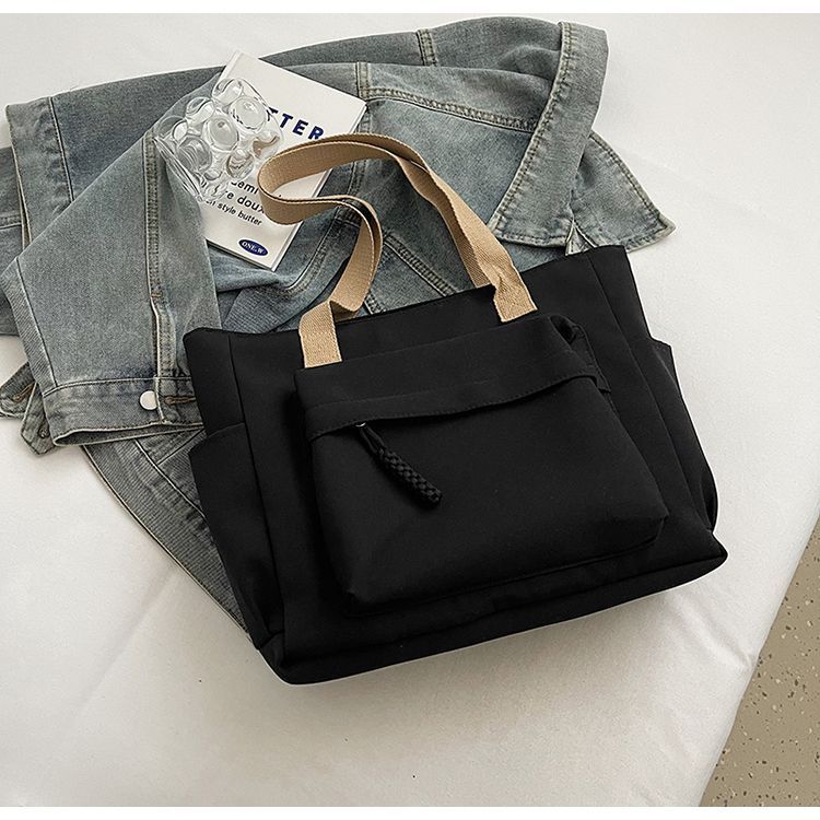 Cross-border Damen Neue Große Canvas-Tasche für Studentinnen, lässig und vielseitig, geeignet für Uni und Pendeln_voghion.com