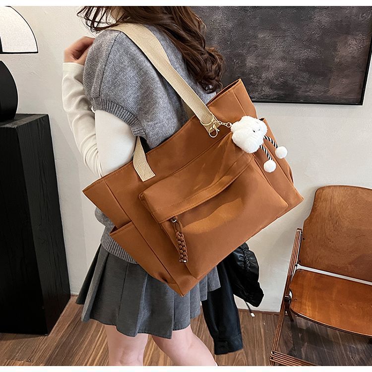 Cross-border Damen Neue Große Canvas-Tasche für Studentinnen, lässig und vielseitig, geeignet für Uni und Pendeln_voghion.com