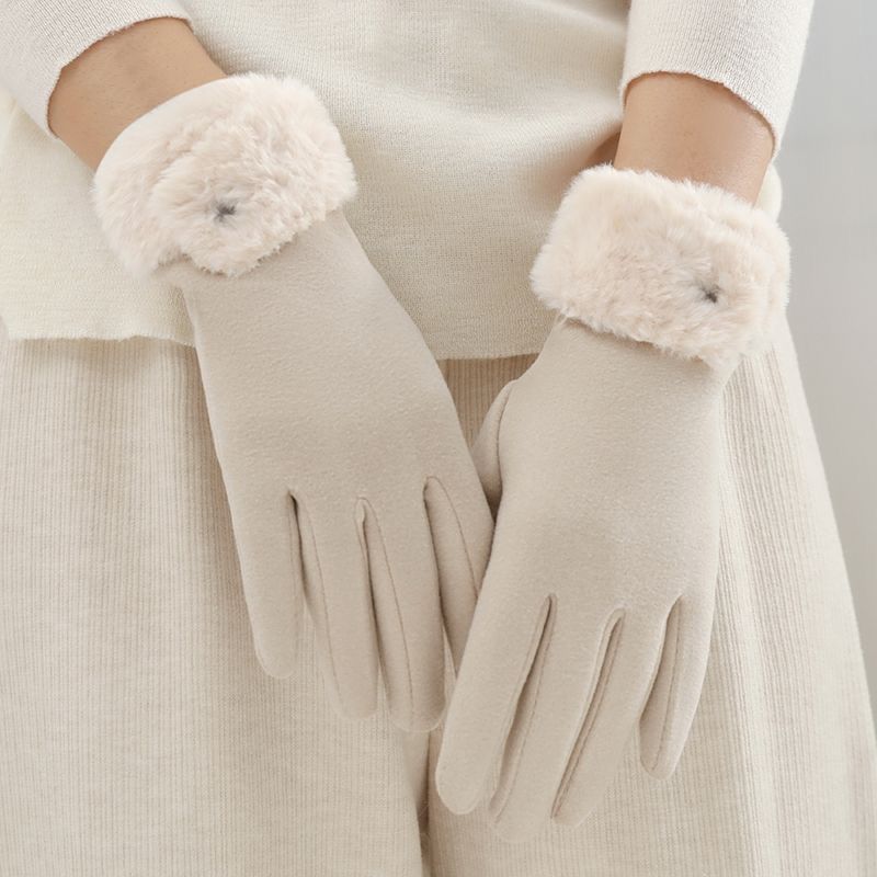 Women's Winter Gloves Are Cute, Touchscreen-compatible, Warm, Fleece-lined, Thickened, Cold-proof, Windproof, And_voghion.com