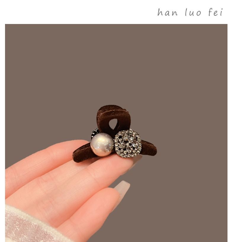 Elegante Beflockte Perlen-haarspange Für Feines Haar_voghion.com