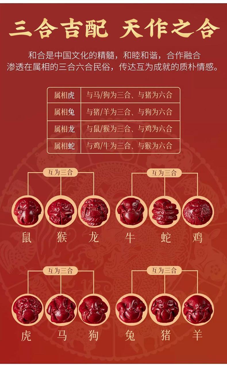 2026马年天然朱砂手串男转运珠护身符本命年手链三合六合佛珠女款 detail 7