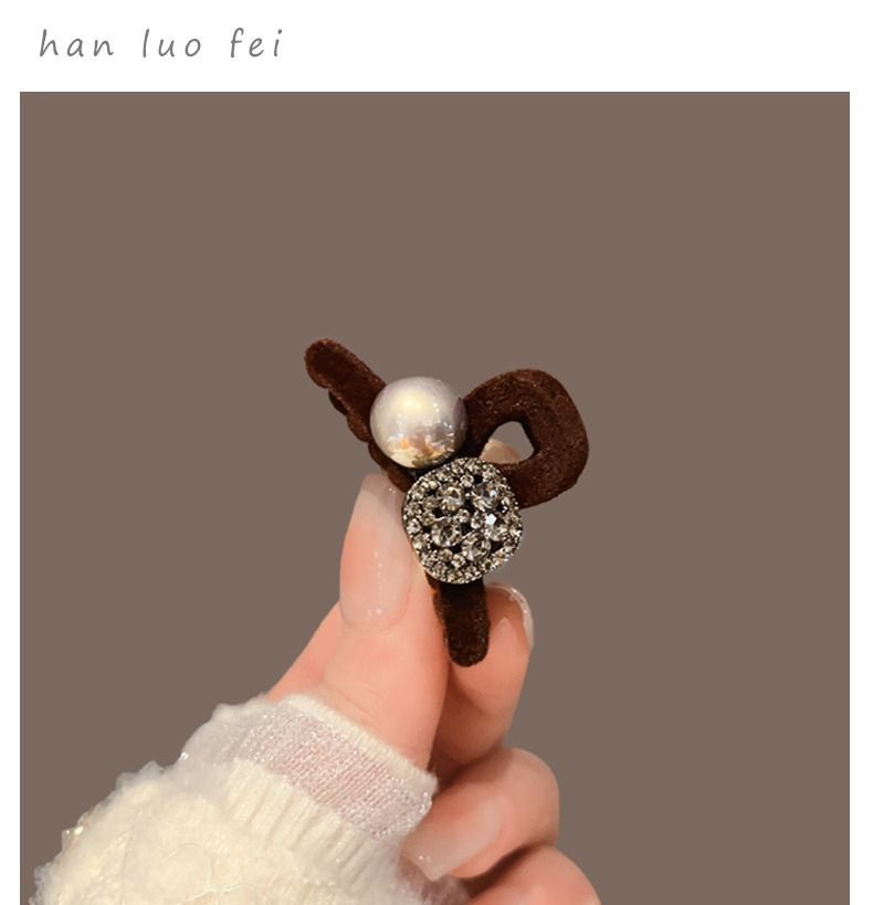 Elegante Beflockte Perlen-haarspange Für Feines Haar_voghion.com