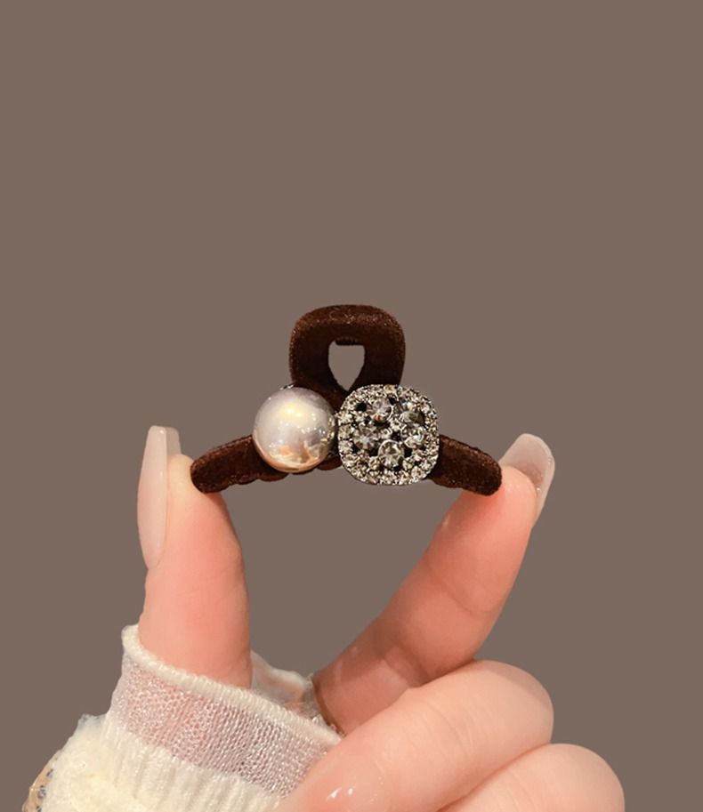 Elegante Beflockte Perlen-haarspange Für Feines Haar_voghion.com