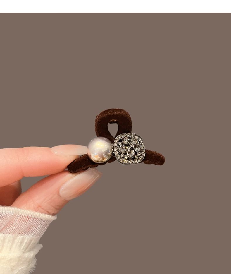 Elegante Beflockte Perlen-haarspange Für Feines Haar_voghion.com