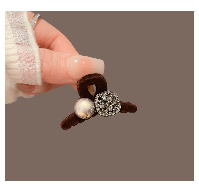 Elegante Beflockte Perlen-haarspange Für Feines Haar_voghion.com