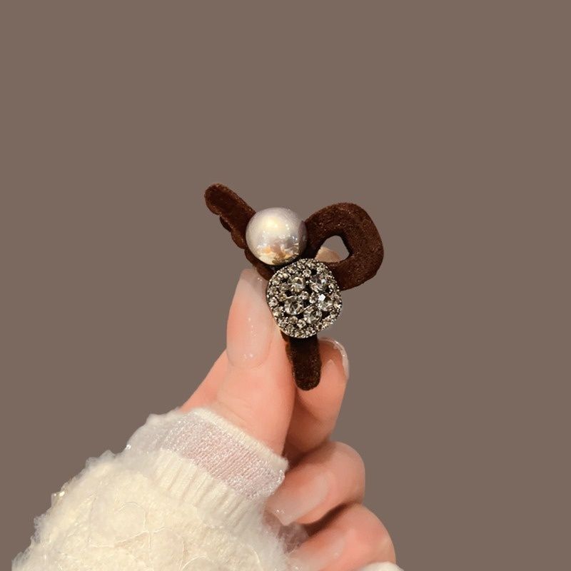 Pince à cheveux élégante et luxueuse ornée de perles floquées, idéale pour les coiffures de princesse avec cheveux courts, nouveau modèle 2024_voghion.com