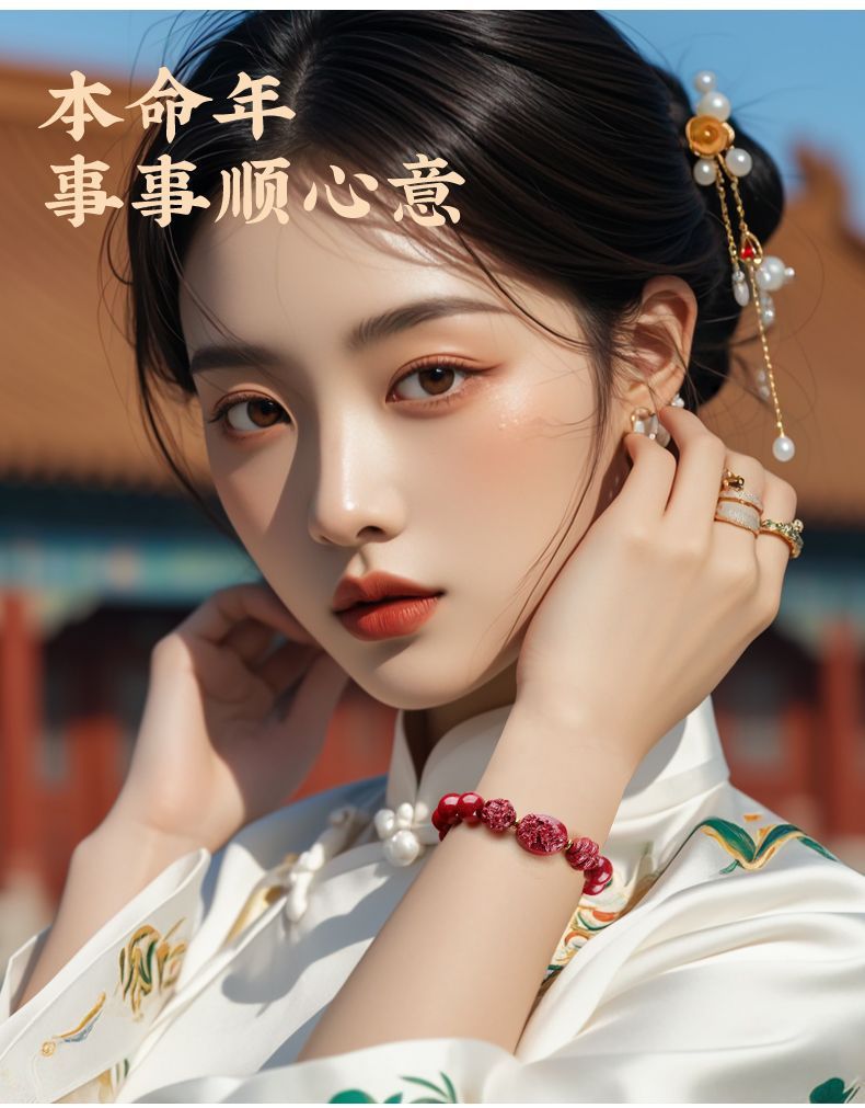 2026马年天然朱砂手串男转运珠护身符本命年手链三合六合佛珠女款 detail 15