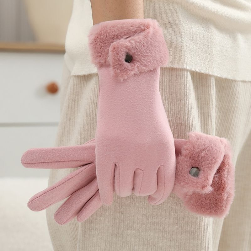 Women's Winter Gloves Are Cute, Touchscreen-compatible, Warm, Fleece-lined, Thickened, Cold-proof, Windproof, And_voghion.com