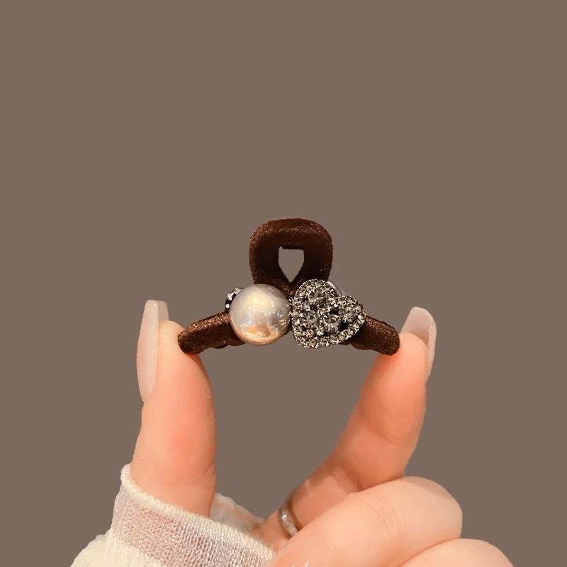 Elegante Beflockte Perlen-haarspange Für Feines Haar_voghion.com