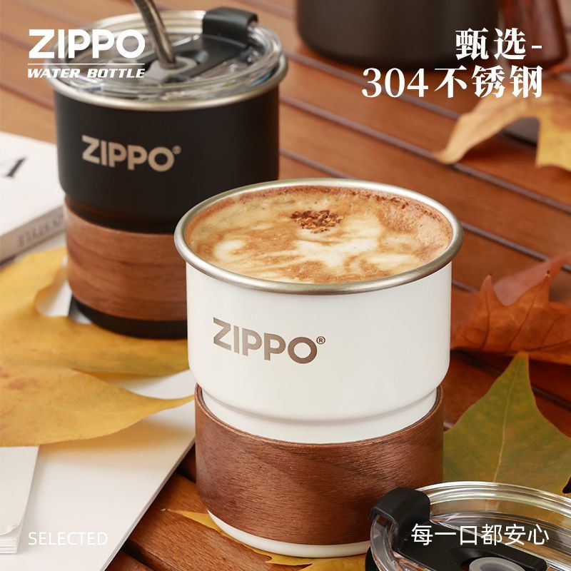 Zippo马克杯简约复古随手杯304不锈钢咖啡杯300ml小容量美式水杯 图片 4