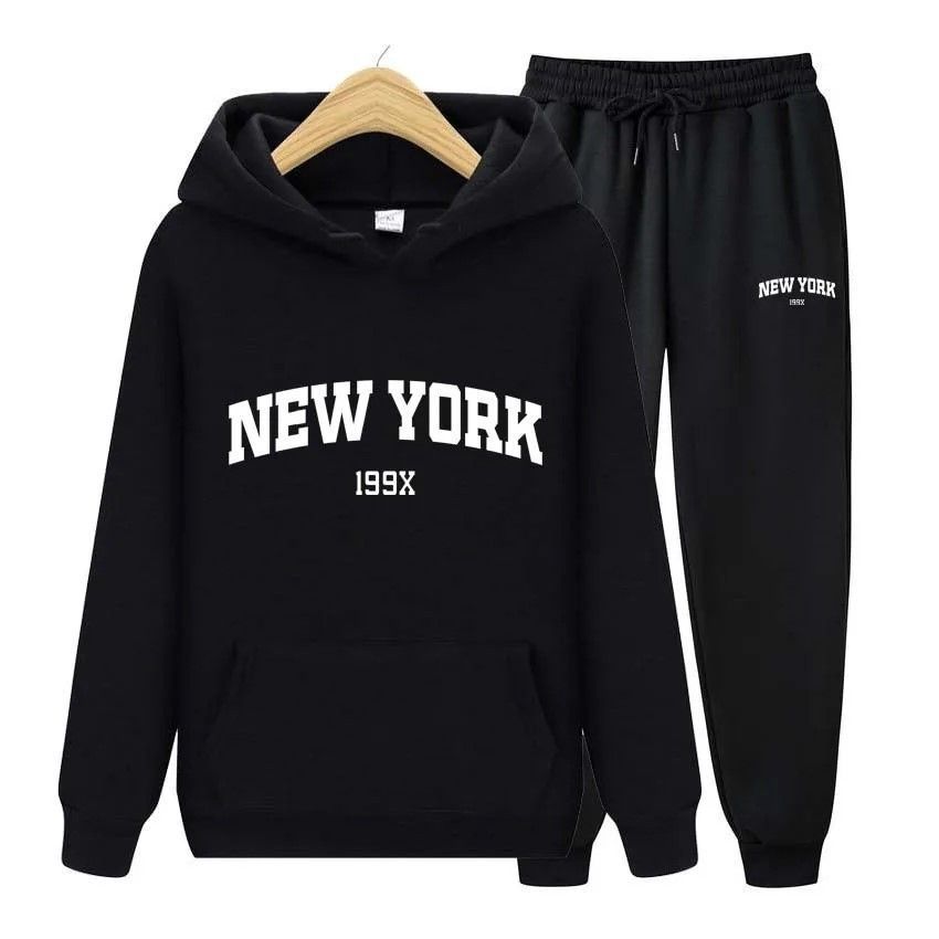 Herren Herbst Winter New York NEWYORK Sweatshirt und Jogginghose Set Paar Casual Sports Hoodie_voghion.com