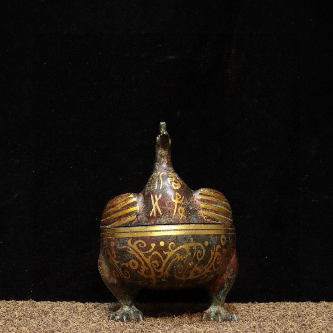 铭文凤鸟黍青铜器仿古工艺品工艺品手工制作| eBay