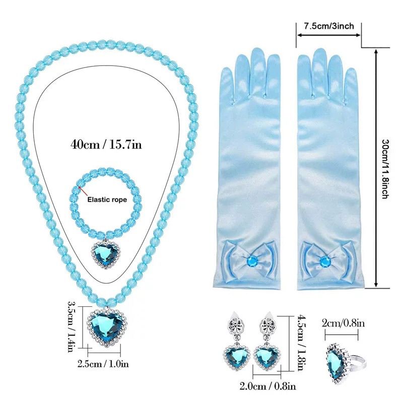 女童皇冠发饰魔法戒指套装公主头饰儿童爱莎饰品冰雪奇缘艾莎项链