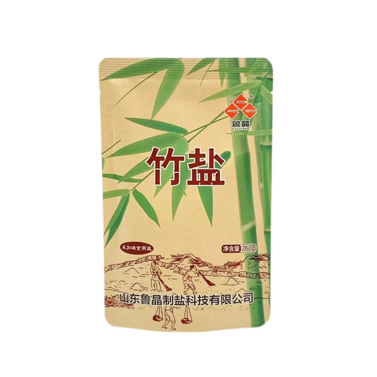 鲁晶竹盐不含抗结剂弱碱性无碘竹盐食用盐海盐粗盐食盐健康正品