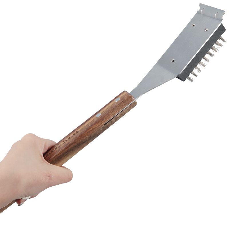 Outdoor Household Stainless Iron For Grill Net Cleaning BBQ Stove Steel Wire Brush_voghion.com