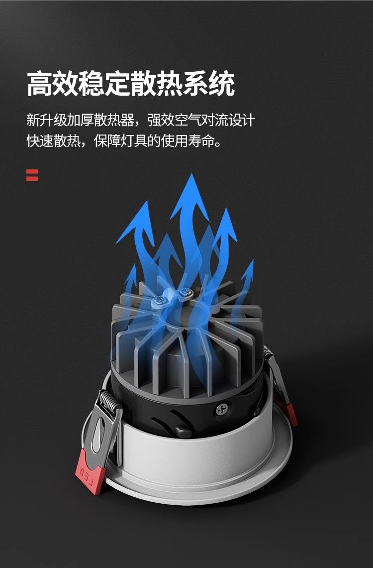 【顾家】嵌入式高显防眩射灯家用洗墙led无主灯客厅书房家用窄边 detail 4