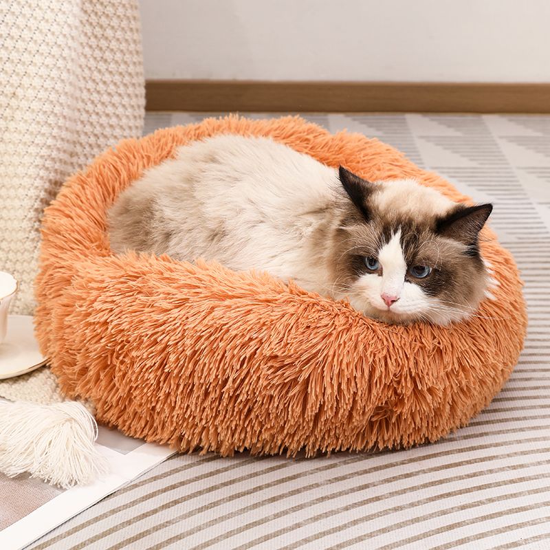 PVR绒猫窝狗窝圆形可爱冬季保暖宠物猫咪沙发开放式猫狗小窝