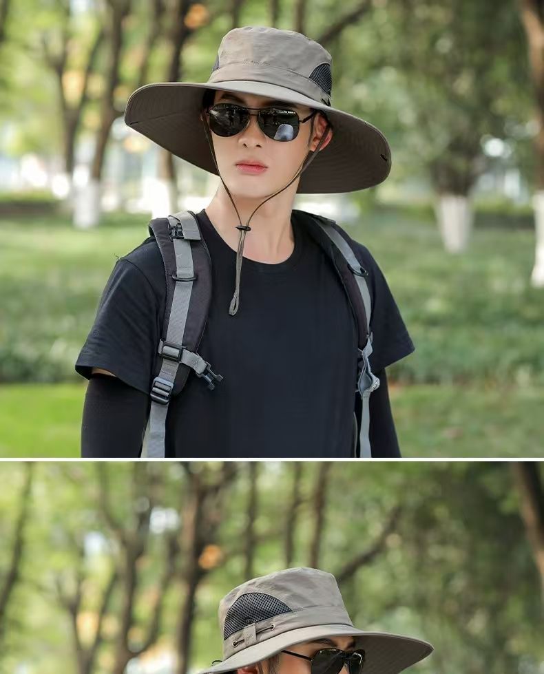 Cappello da pescatore a tesa larga per escursionismo protezione uv_voghion.com