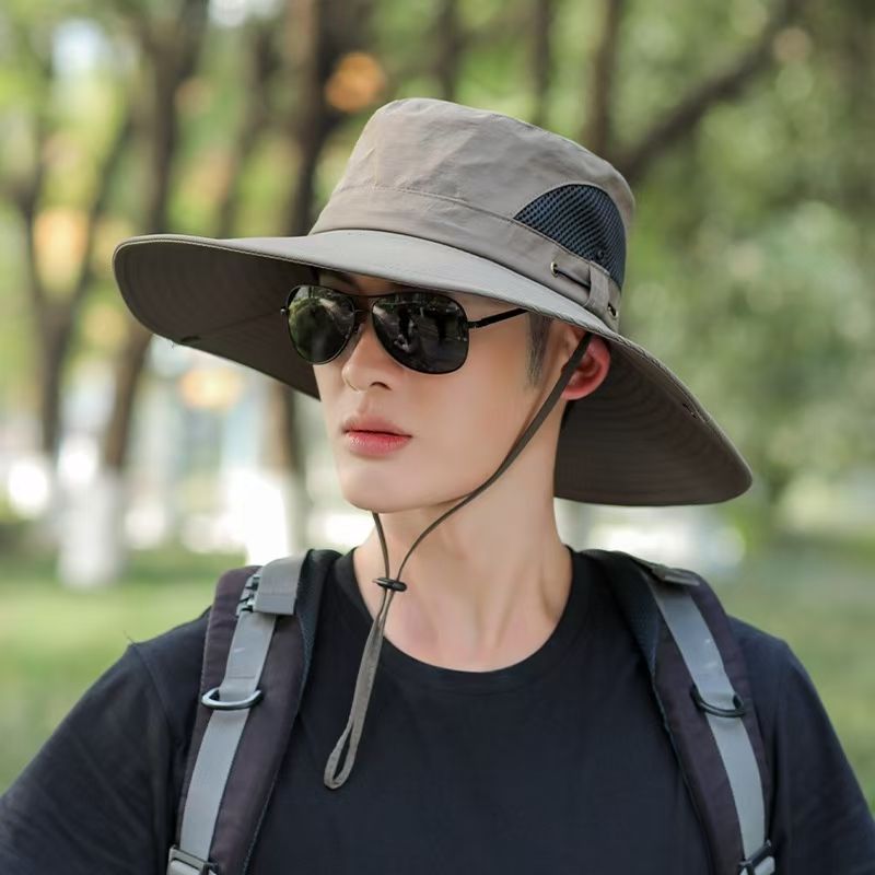 Cappello da pescatore a tesa larga per escursionismo protezione uv_voghion.com