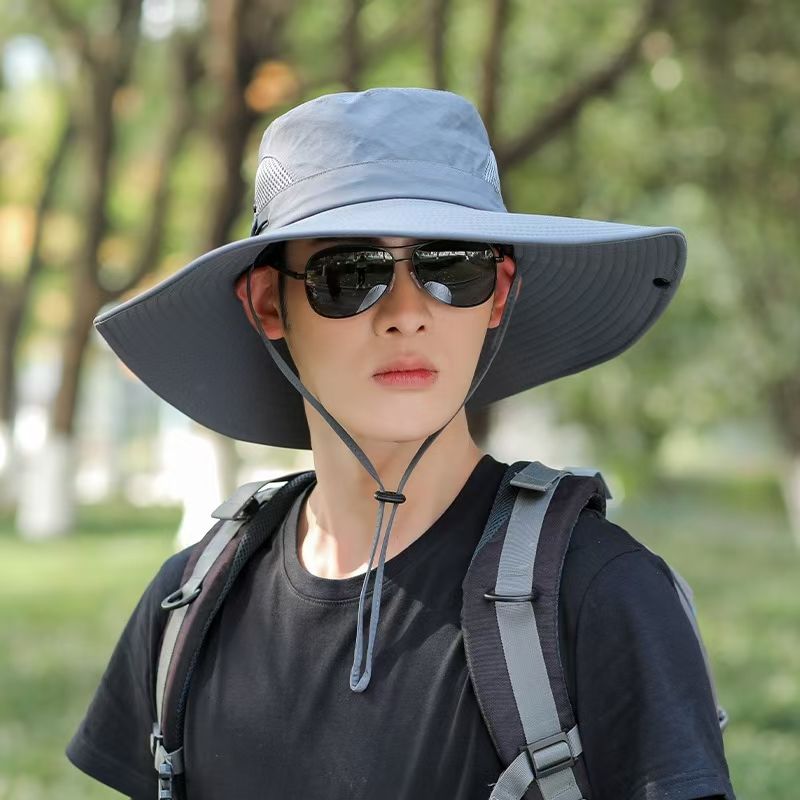 Nuovo cappello estivo a tesa larga da pescatore per attività all'aperto, escursionismo, viaggi, sole, protezione UV._voghion.com