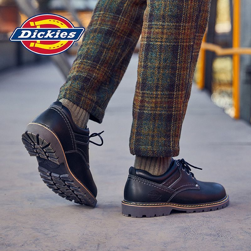 Dickies皮鞋男四季款英伦风真皮低帮工装鞋通勤大头防滑休闲潮鞋 图片 4