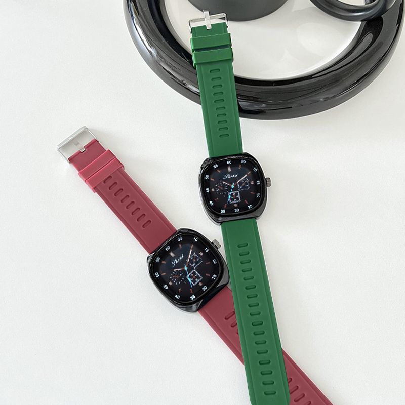 Fashionable, Elegant, Light-luxury, Simple Oval Rubber Watch, Unisex, Suitable For Sports Casual Wear, Versatile, Unique_voghion.com