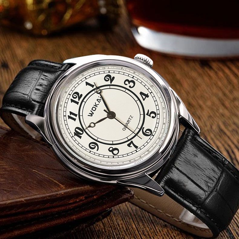 Wokai Men's Quartz Watch With Classic Simple Design And Large Dial_voghion.com