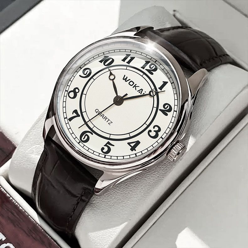 Wokai Men's Quartz Watch With Classic Simple Design And Large Dial_voghion.com