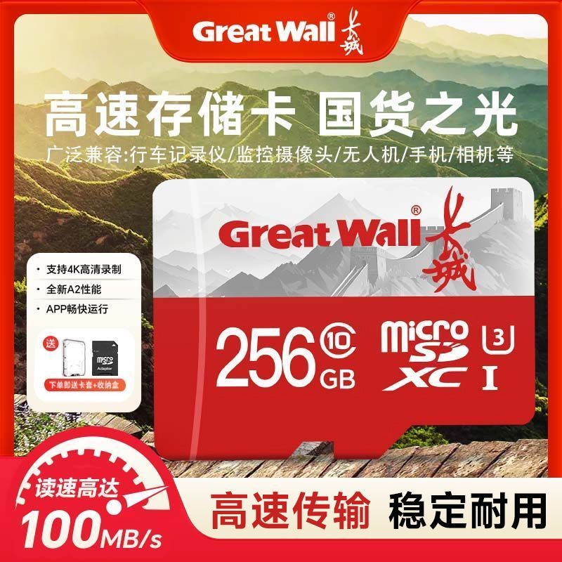 【长城】官方内存卡256g行车记录仪专用存储卡摄像头监控手机高速tf卡